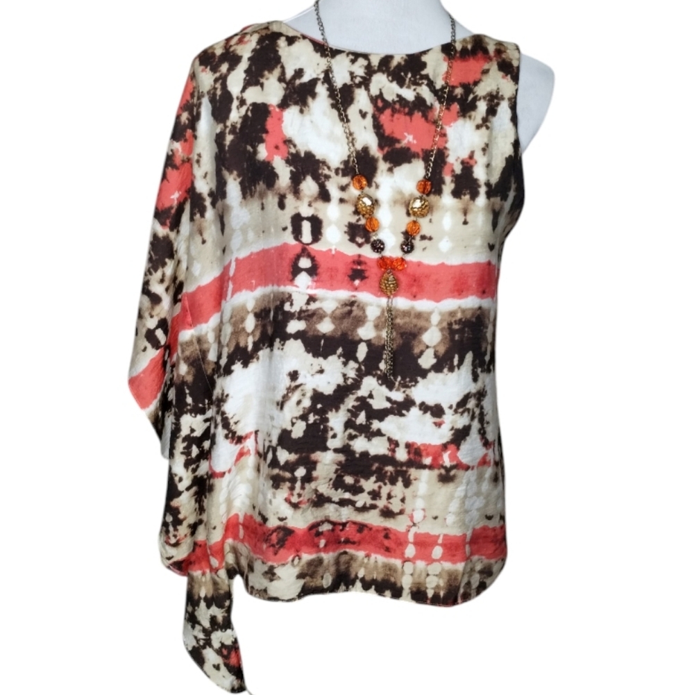 Vince Camuto Sleeveless Tie-Dye Multicolor Asymmetrical Blouse Size 4